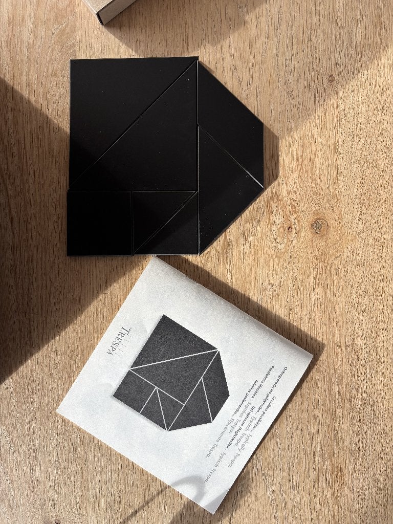Vintage Trespa tangram puzzel – compleet in doos, Ophalen of Verzenden, Minder dan 500 stukjes, Zo goed als nieuw, Legpuzzel