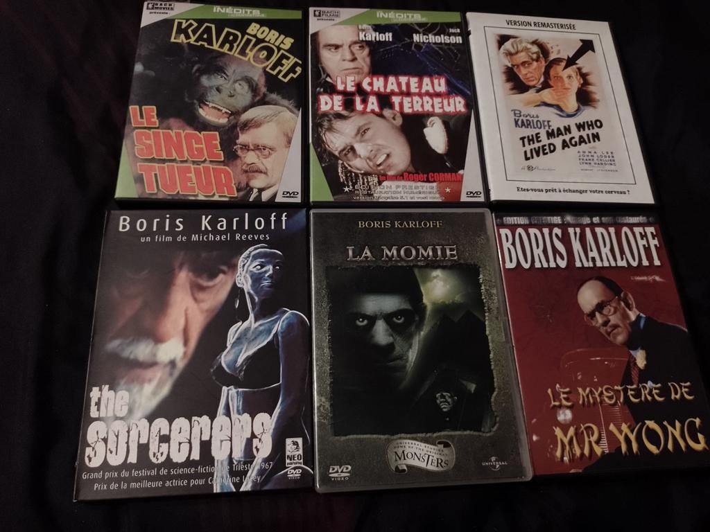 A vendre 6 DVD films Boris Karloff, À partir de 12 ans, Enlèvement ou Envoi, Comme neuf, Slasher