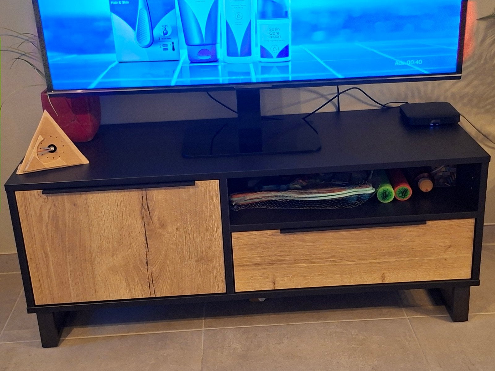 TV-meubel, Huis en Inrichting, Ophalen, 100 tot 150 cm, Eikenhout, Minder dan 100 cm