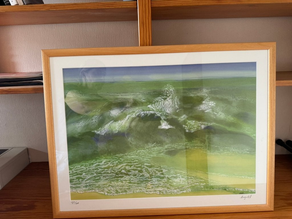 Mooi grafisch werk Hugoké, Antiek en Kunst, Gelimiteerde oplage, Ophalen, Landschappen, Lithografie