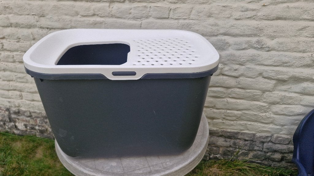 Savic Hop in antraciet kattenbak, Dieren en Toebehoren, Ophalen, Zo goed als nieuw