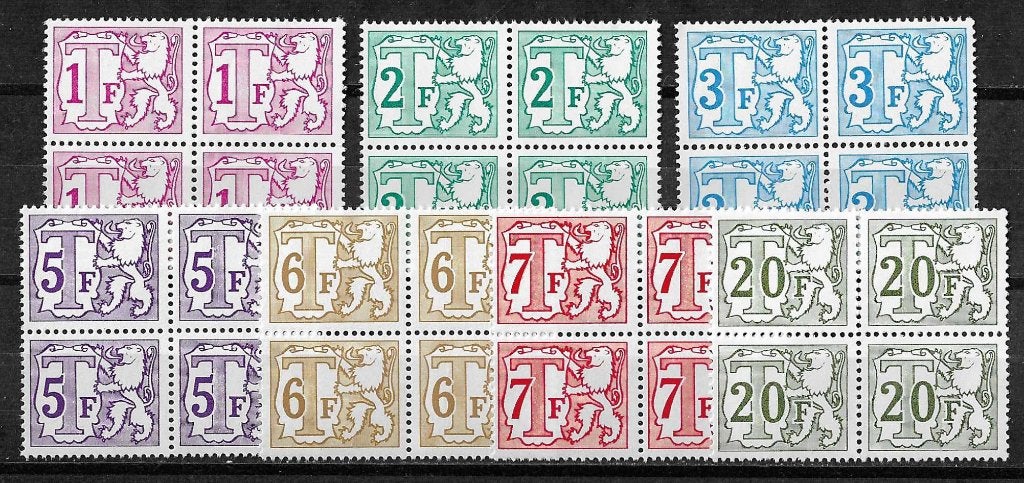 Belgique OPC TX66P7-72P7 Gomme bleue de haute valeur **, Enlèvement ou Envoi, Non oblitéré, Neuf