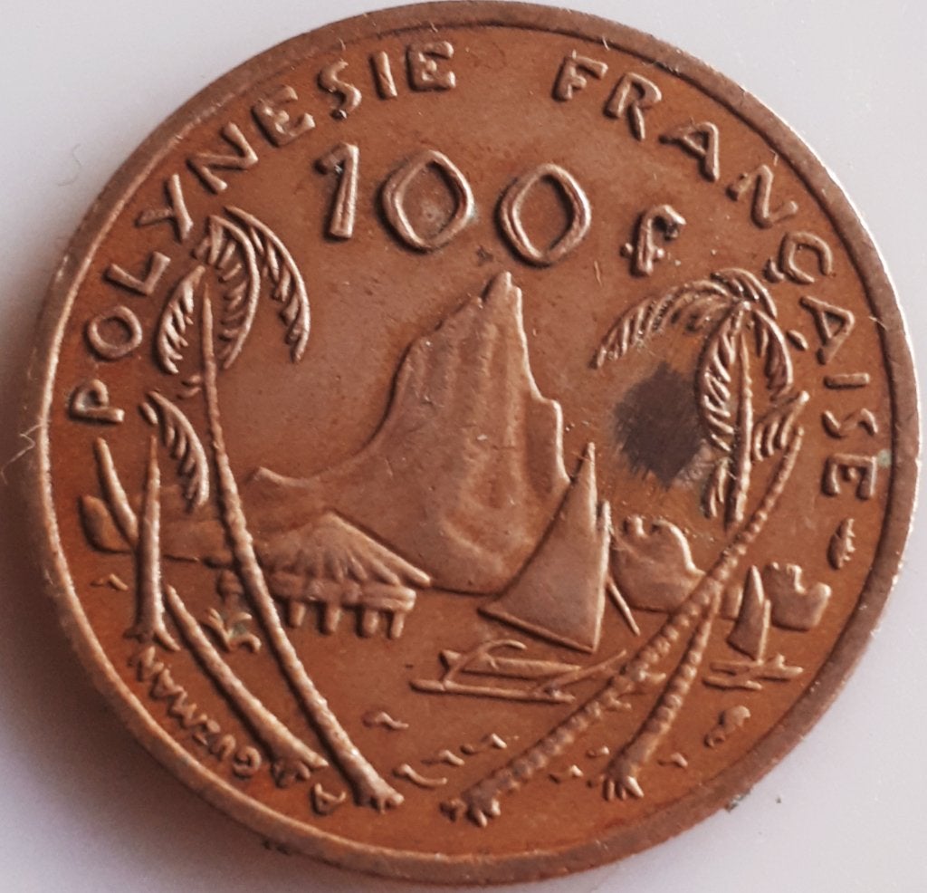 FRENCH / FRANS POLYNESIA : 100 FRANCS 1976 KM 14, Postzegels en Munten, Ophalen of Verzenden, Losse munt