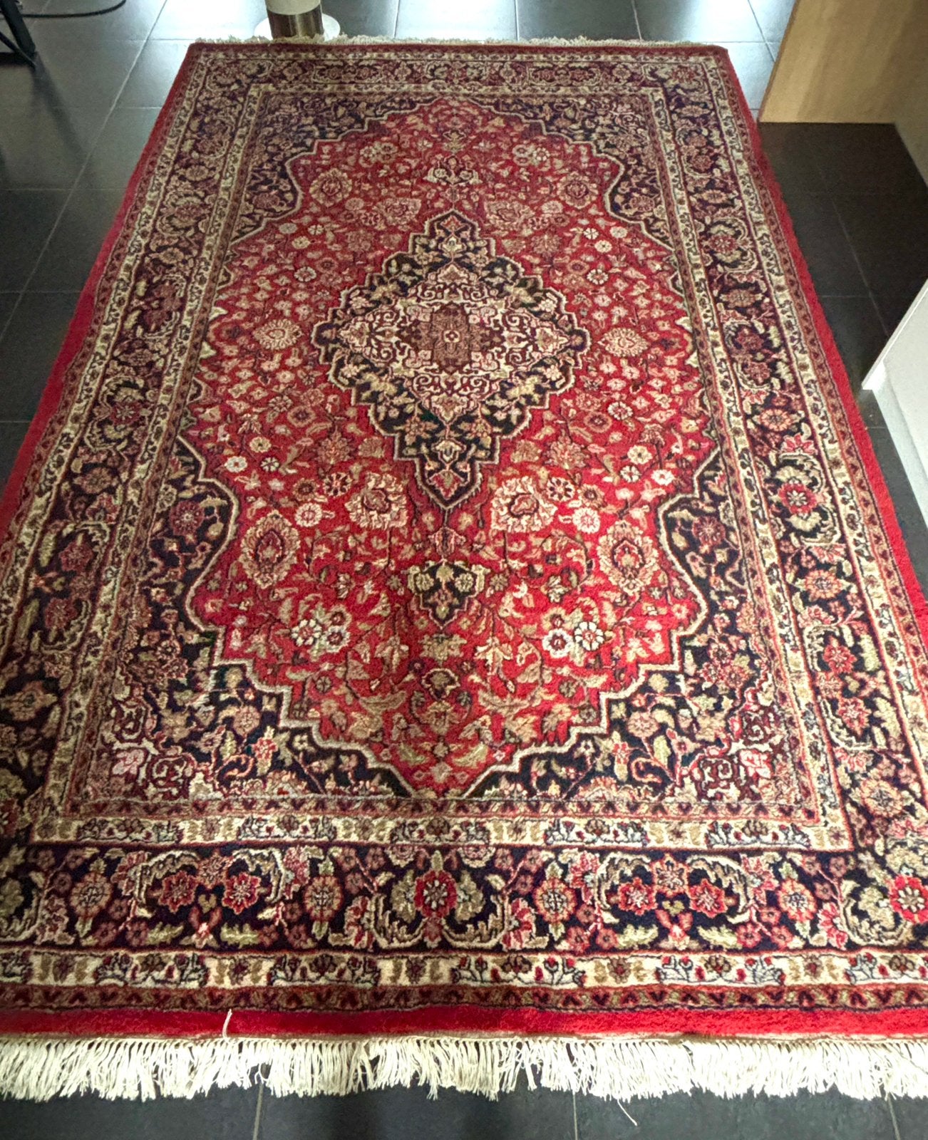 handgeknoopt Perzisch Kashan-tapijt, Ophalen, Zo goed als nieuw, Rood