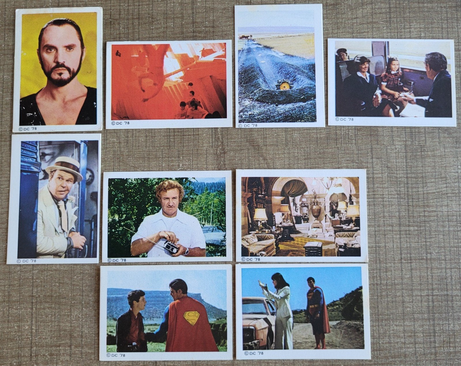 Superman: 9 oude verzamelkaartjes (1978), Ophalen of Verzenden, Gebruikt, Tv, Foto of Kaart