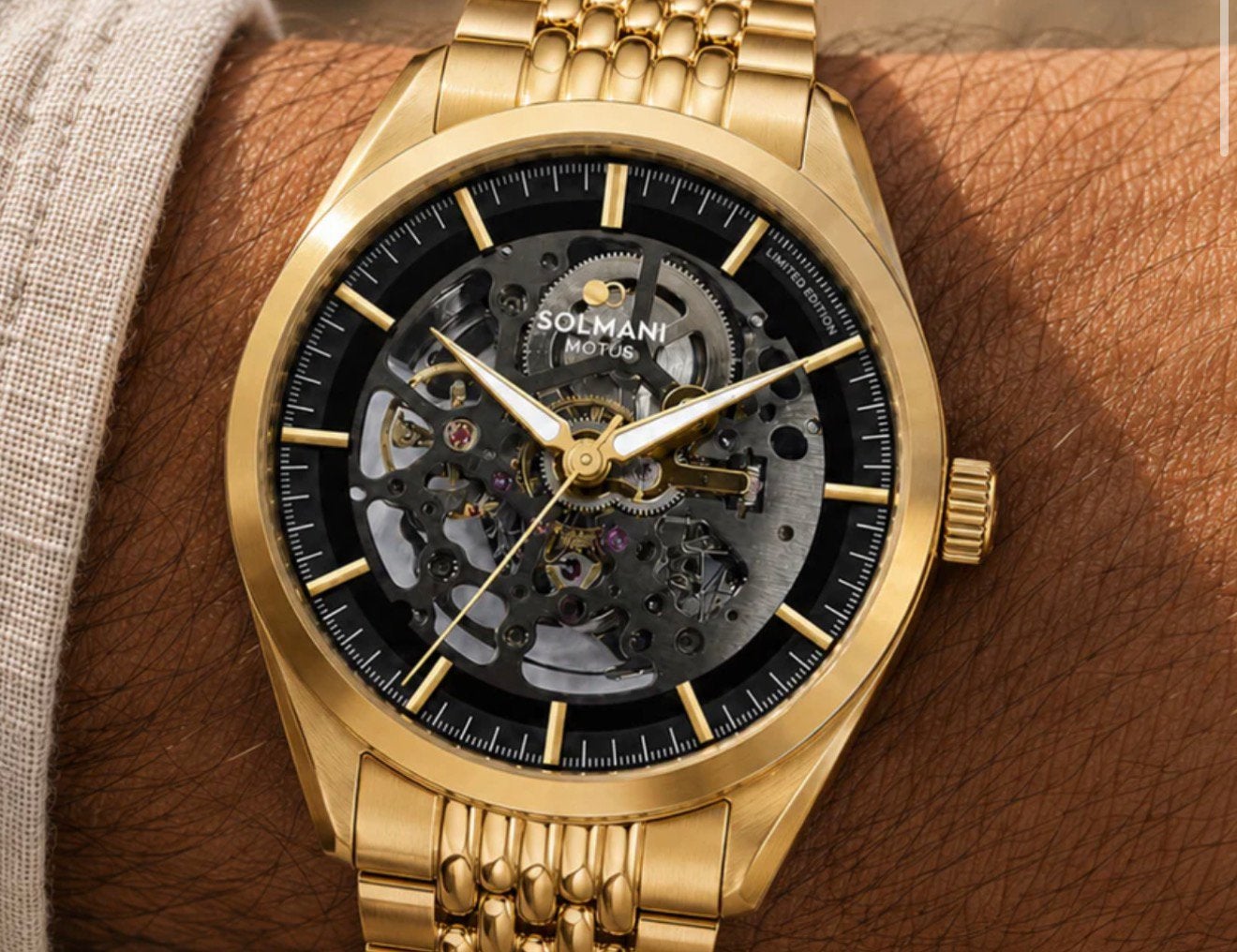 MECHANISCHE SKELETON SOLMANI MOTUS GOLD TWV999€! 💯%NIEUW!, Ophalen of Verzenden, Nieuw