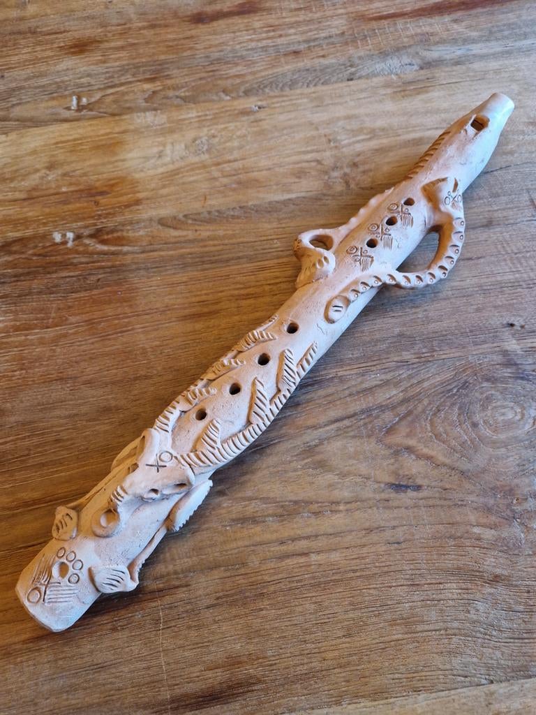 Mexicaanse blokfluit in terracotta, Antiek en Kunst, Ophalen of Verzenden