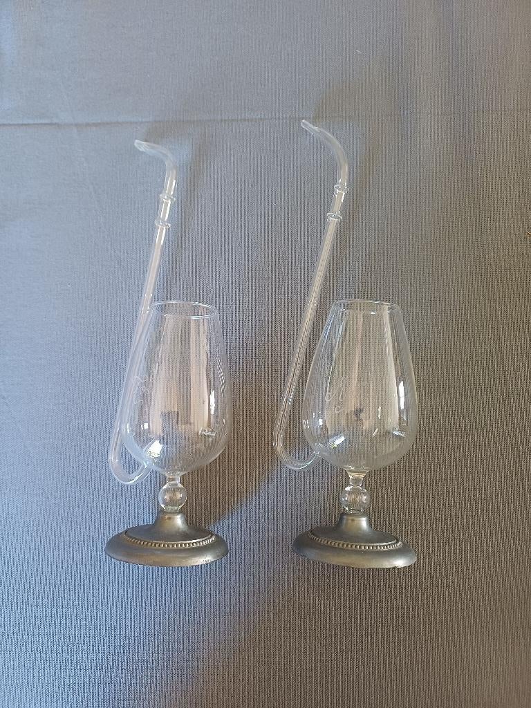 2 verres « pipes à cognac » vintage, Enlèvement