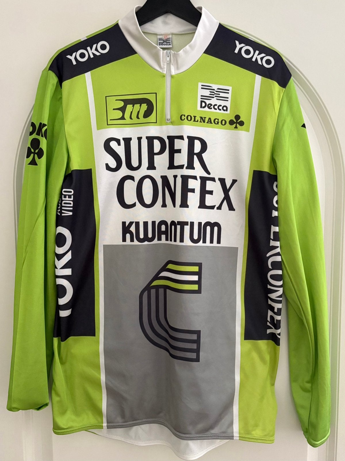 Vintage wielershirt koerstrui Superconfex Kwantum Yoko 1987, Fietsen en Brommers, Ophalen of Verzenden, Zo goed als nieuw, XL