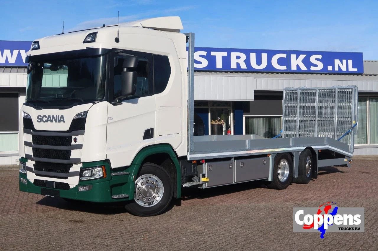 Scania R500 NGS Machine oprijwagen Stuur as., Auto's, Vrachtwagens, Automaat, Scania, Wit, Bedrijf