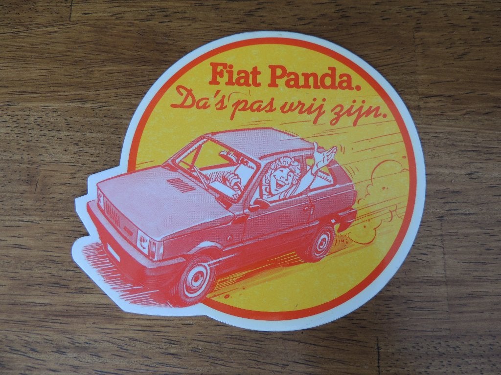 Fiat Panda sticker, Verzenden, Zo goed als nieuw, Auto of Motor