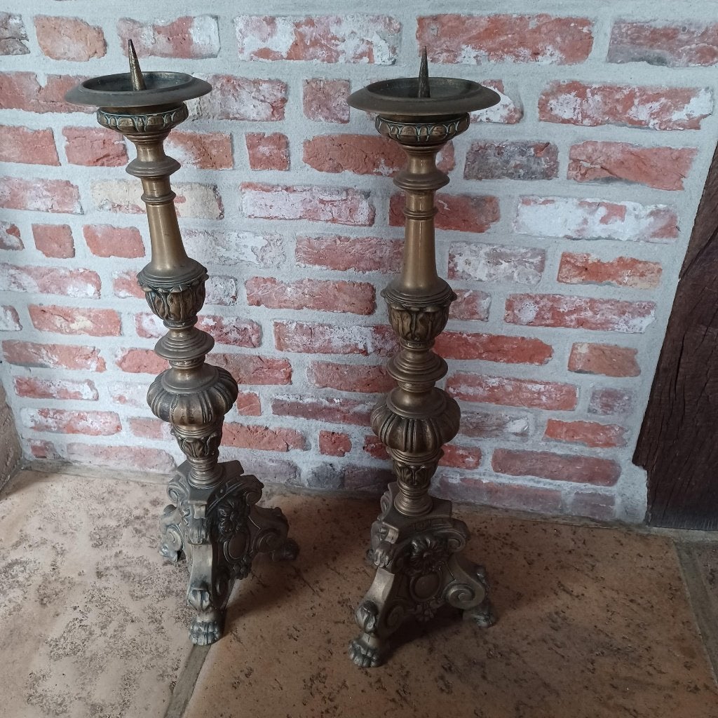 koperen, messing kandelaars, Ophalen