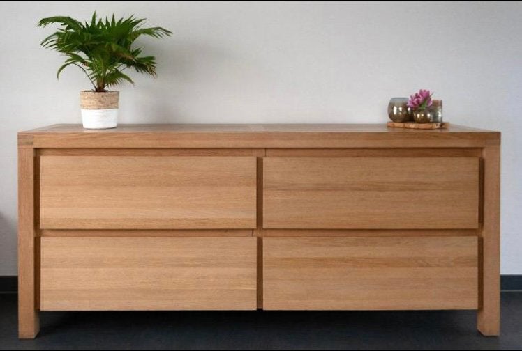 Kast dressoir in massief eikenhout, Huis en Inrichting, Ophalen, Gebruikt, Met klep(pen), Eikenhout