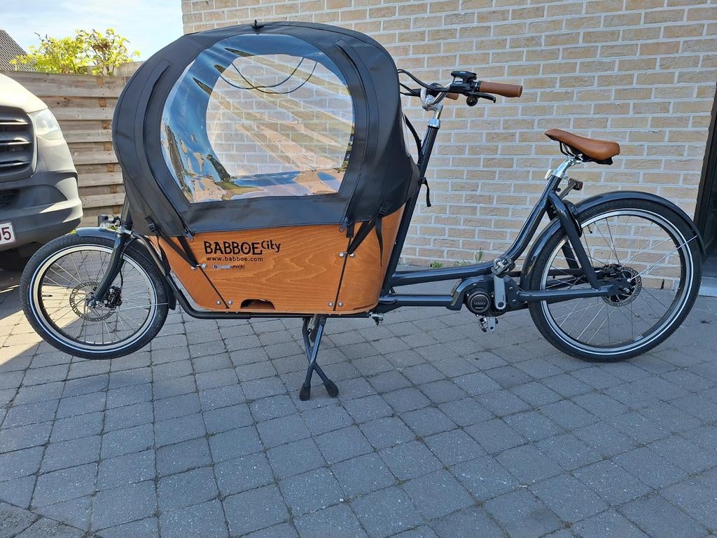 Babboe City-E elektrische bakfiets + regenhoes, Fietsen en Brommers, Ophalen