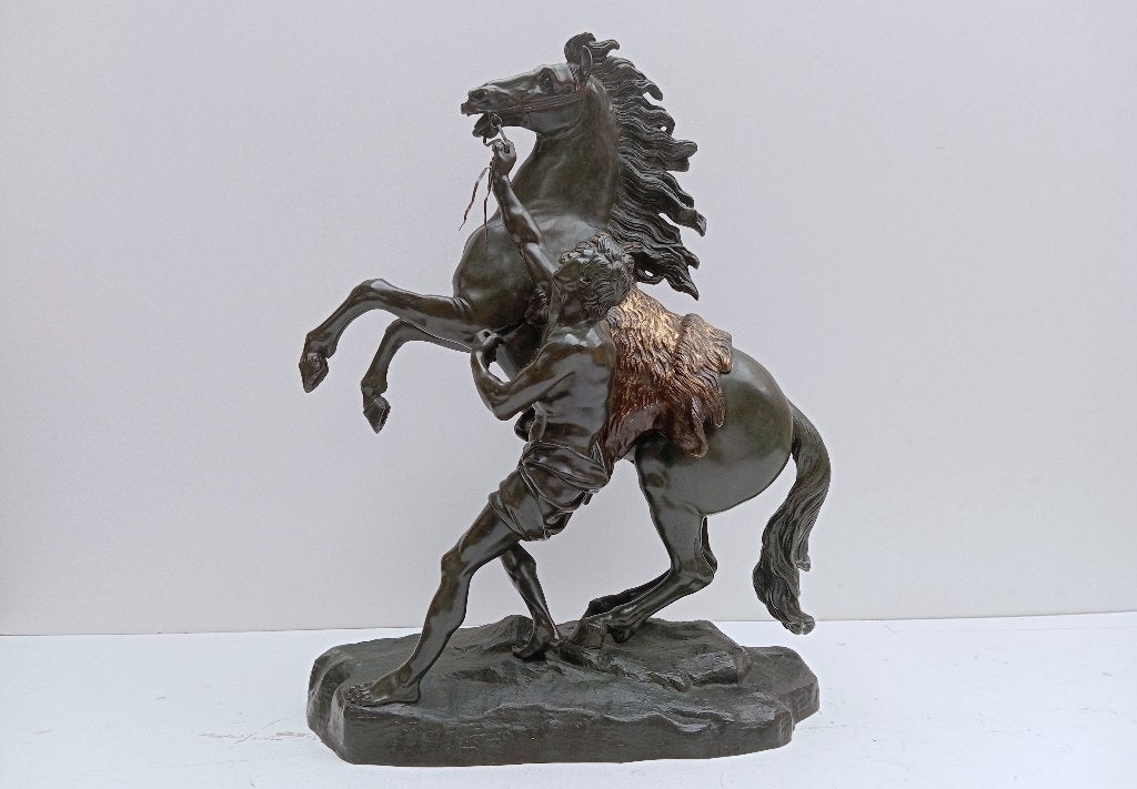 STATUE EN BRONZE  50 CM GUILLAUME COUSTOU LE CHEVAL DE MARLY, Enlèvement ou Envoi, Bronze