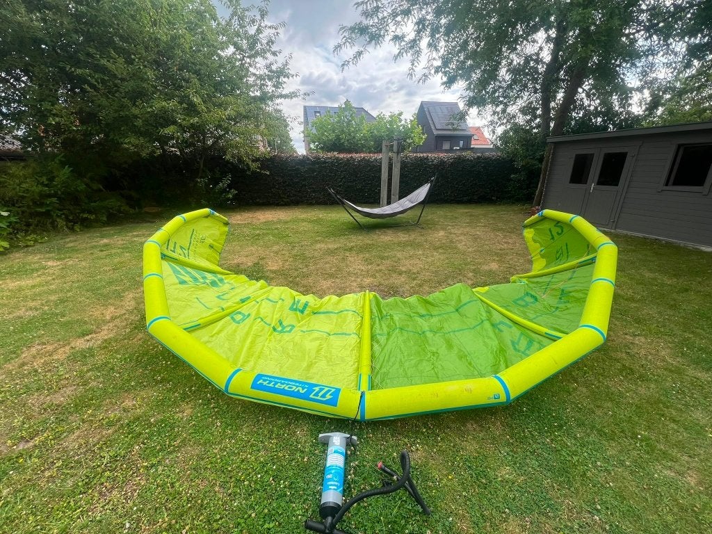 North Rebel set: 12m 5-lijns kite + bar, Ophalen, Gebruikt, Geen board, Kite