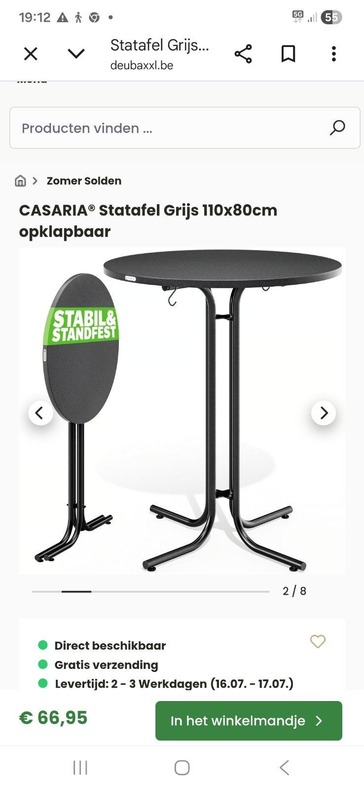 3 party tafels voor 60 €, Ophalen