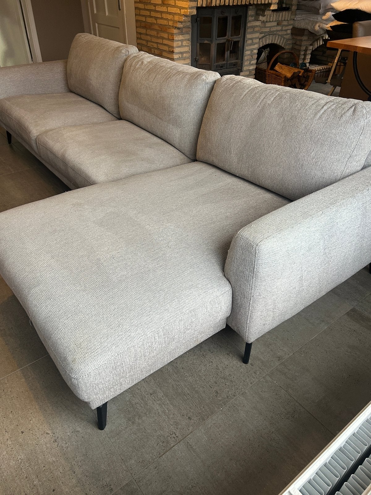 Chaise, 3 places, gris, 200 à 250 cm, Comme neuf, Enlèvement, Tissus