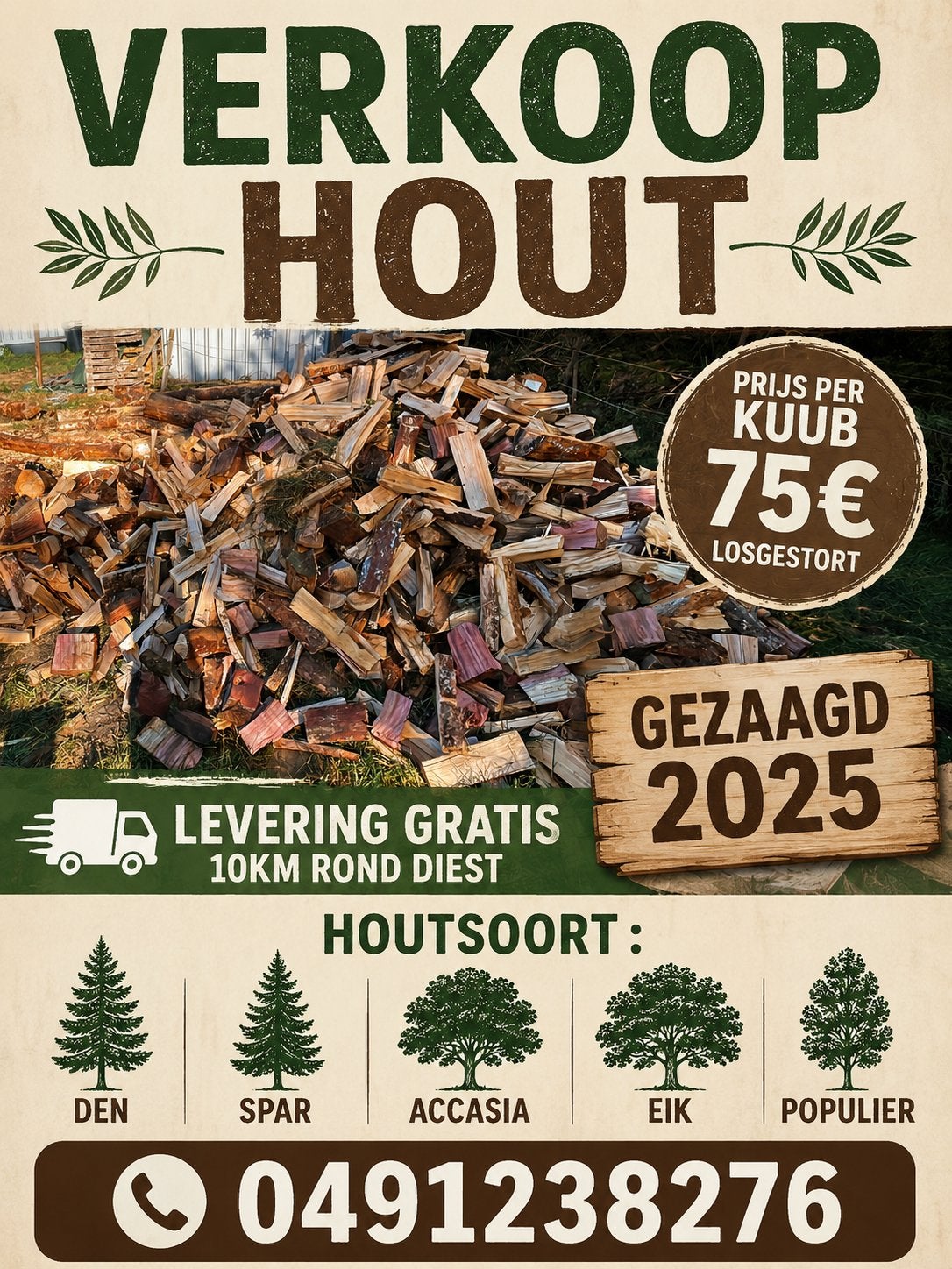 Brandhout, Ophalen, Takken