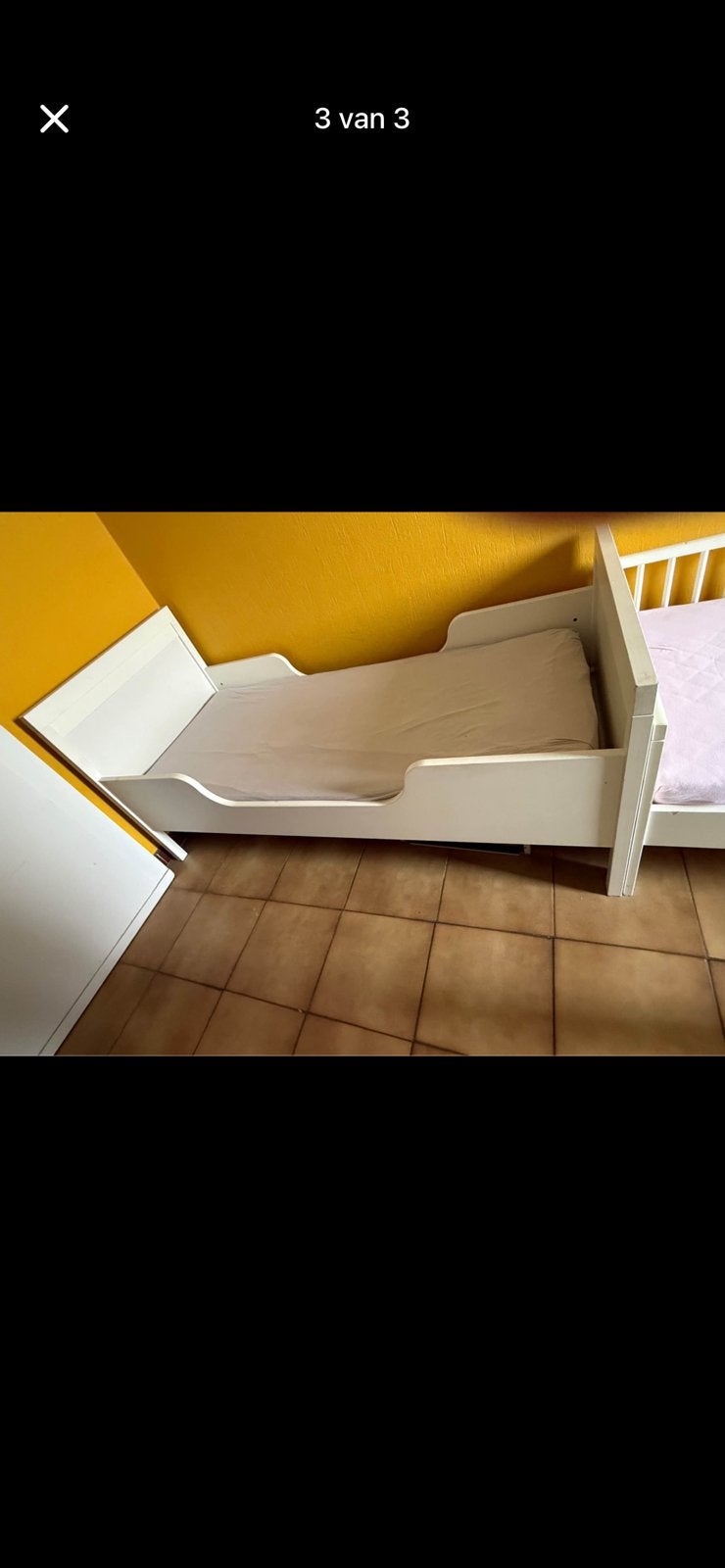 Lit ikea blanc, Enlèvement, Comme neuf, Matelas