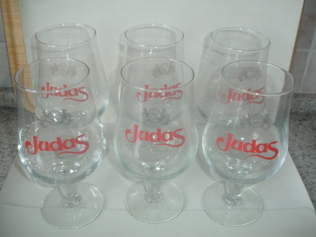 Bierglas Judas, 33cl, brij. Alken - Maes, € 1,00 per glas, Verzamelen, Ophalen of Verzenden, Nieuw, Glas of Glazen, Overige merken