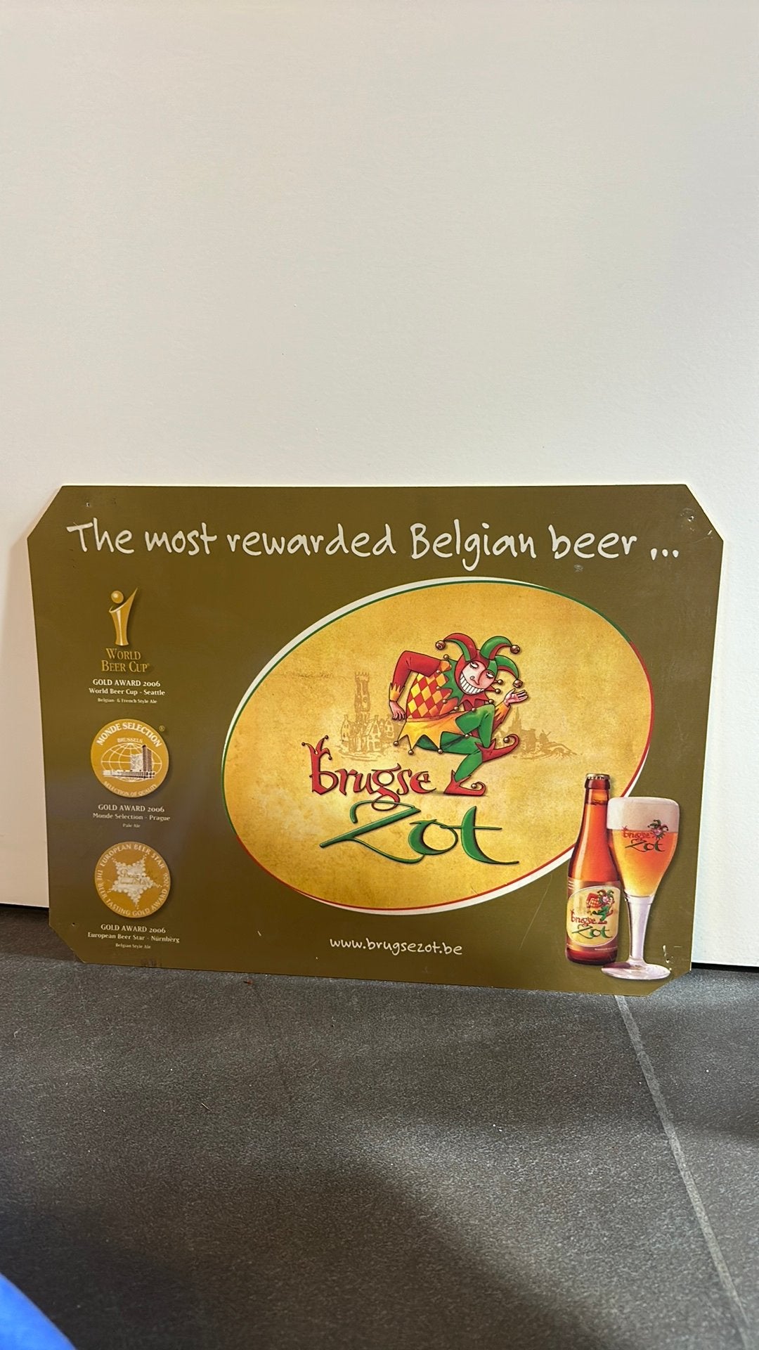 Brugse zot reclamebord, Enlèvement ou Envoi, Comme neuf, Panneau publicitaire