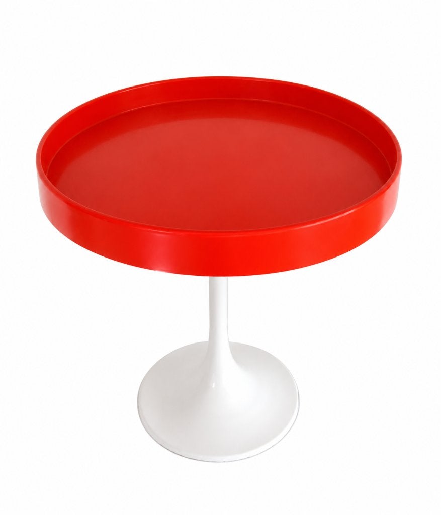 Vintage oranje Space Age-tulip bijzettafel uit de jaren 60, Verzamelen, Ophalen, Huis en Inrichting