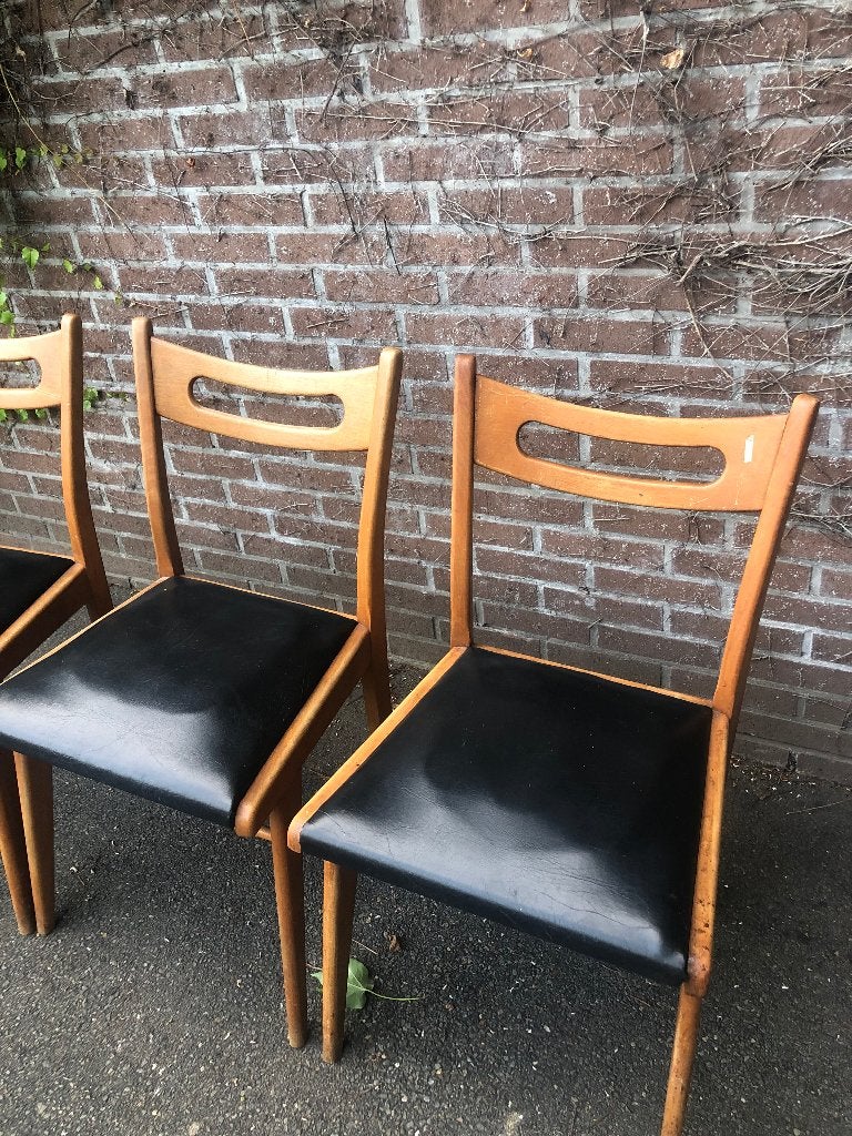 3 Vintage midcentury Scandinavisch stoelen, Ophalen, Gebruikt, Drie