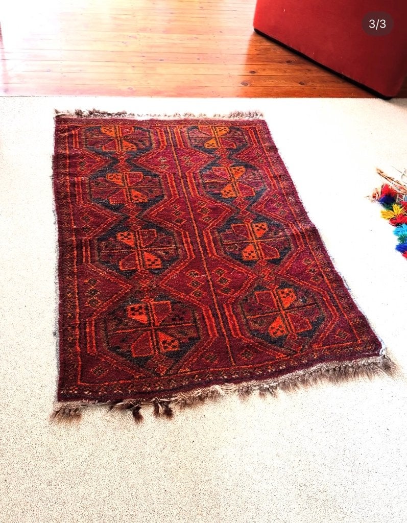 Tapis persan vintage en laine noué à la main, Enlèvement ou Envoi