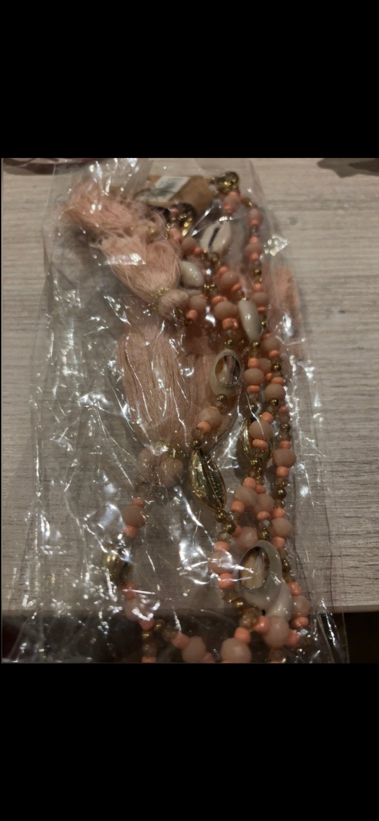Roze lange ketting, Bijoux, Sacs & Beauté, Enlèvement ou Envoi, Comme neuf, Rose