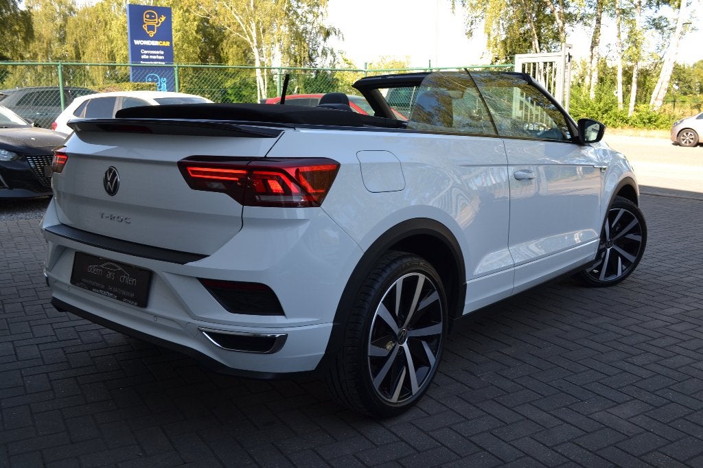 Vw T-Roc 1.5TSi R-Line DSG. Leder, add cruise..., Auto's, 4 zetels, 1498 cc, Cabriolet, Wit