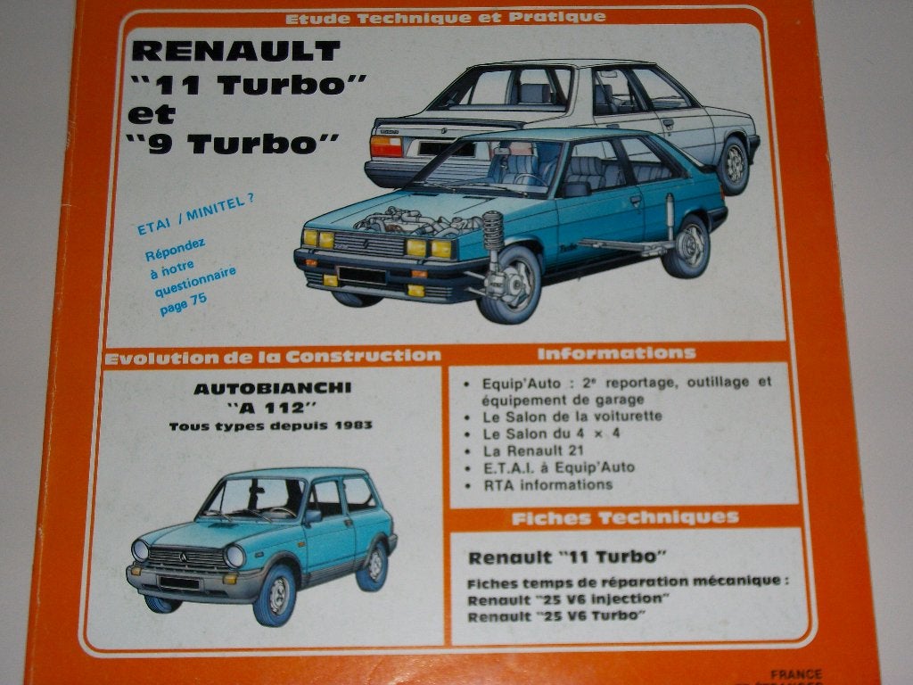 revue technique renault R9 R11 turbo 1984-1988, Ophalen of Verzenden