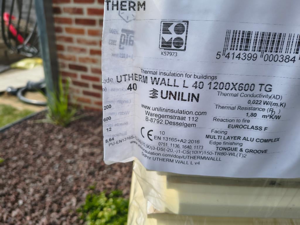 Unilin isolatie 4 cm 40 mm 2 pakken 17.28m2 in totaal nieuw, Ophalen, 4 tot 8 cm, Nieuw, Hardschuim (Pir)
