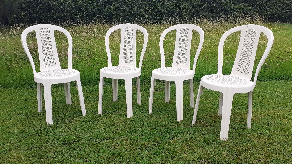 Lot de 4 chaises de jardin "Grand Soleil", Enlèvement, Utilisé, Synthétique, Empilable