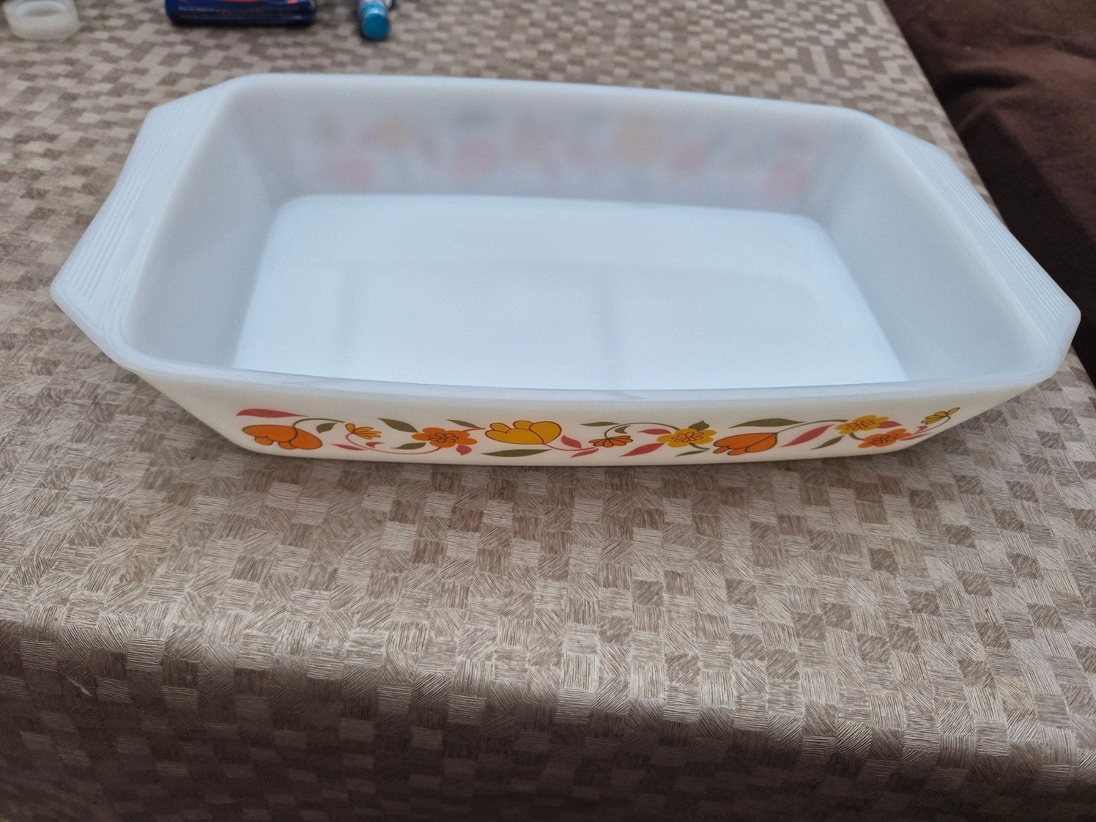 Arcopal ovenschotel met bloemen gedecoreerd, Huis en Inrichting, Ophalen of Verzenden