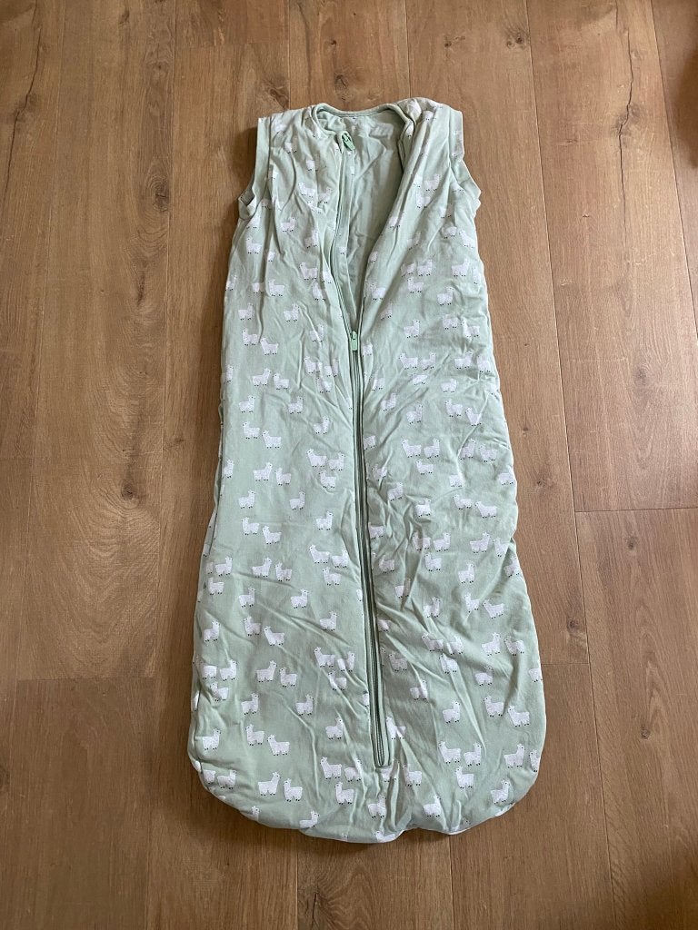 baby slaapzak biocotton 110cm trappelzak winter, Ophalen, Groen, Overige merken, Zo goed als nieuw