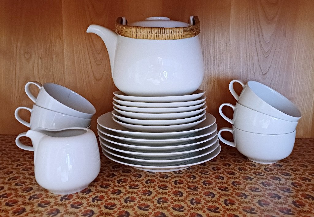 Vintage Arzberg Germany theeservies 20-delig bamboe hengsel, Antiek en Kunst, Ophalen