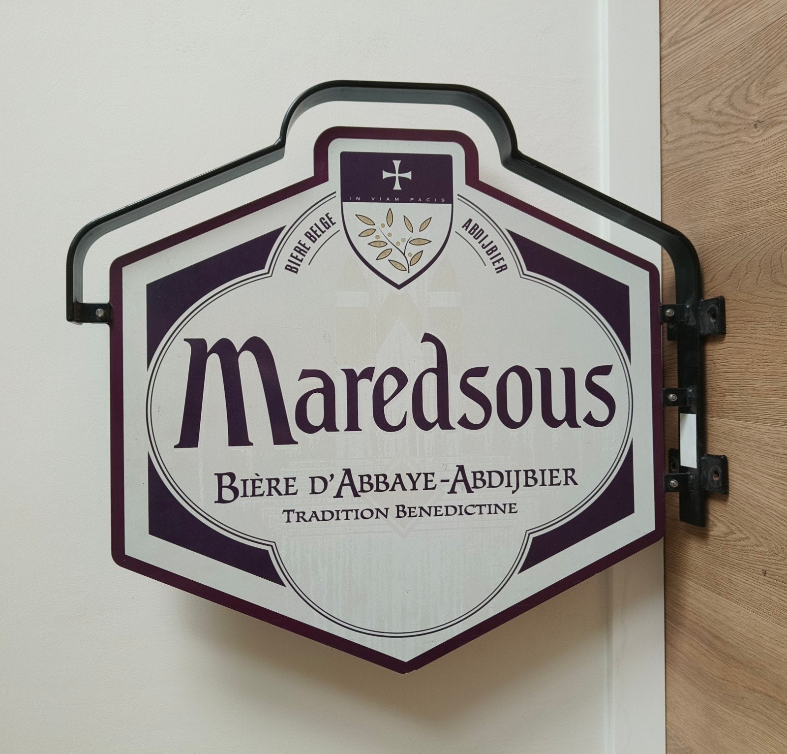 Plaque en émail Maredsous, Enlèvement, Comme neuf, Panneau, Plaque ou Plaquette publicitaire, Autres marques