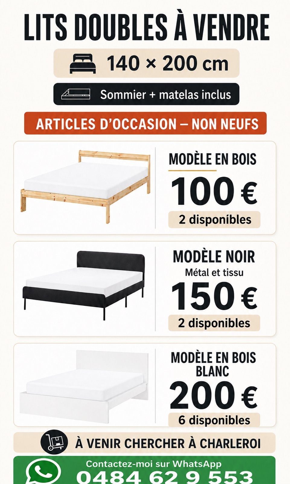 Lit ikea 140x200, 140 cm, Enlèvement, Utilisé, Deux personnes