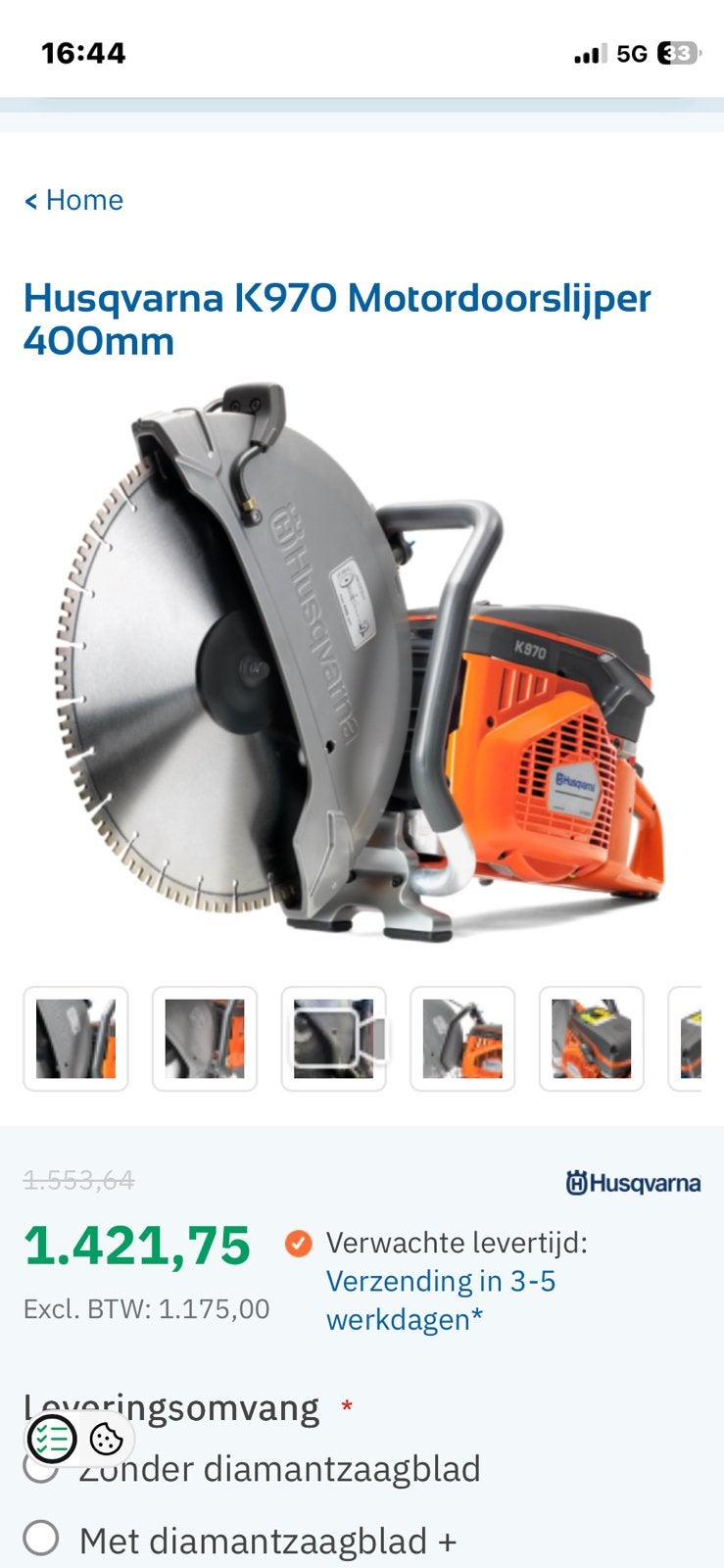 Husqvarna K970, Enlèvement, Comme neuf