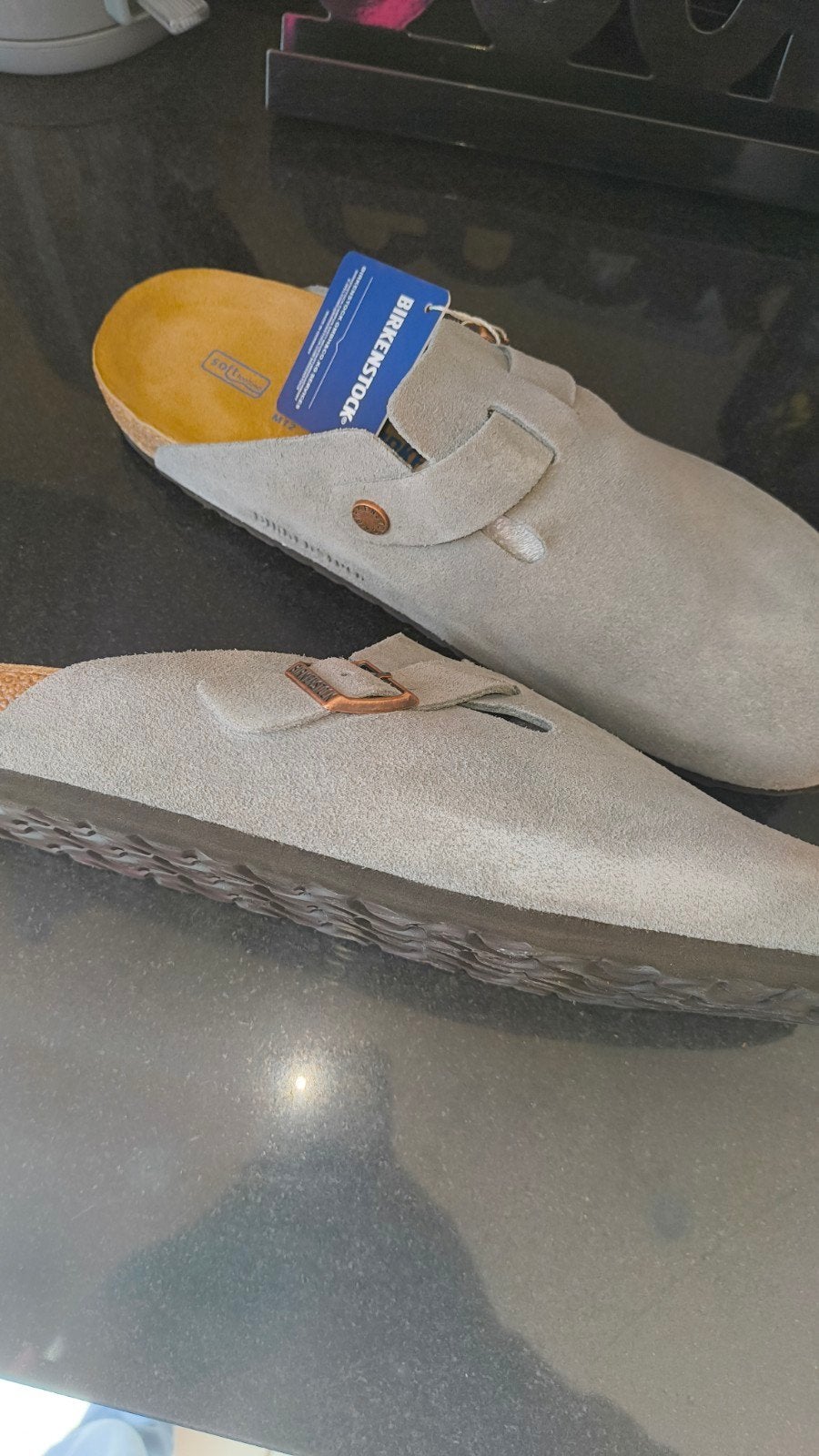 Birkenstock Boston — Grijs — Maat 45 — NIEUW met tag, Ophalen, Overige kleuren, Klompen, Nieuw