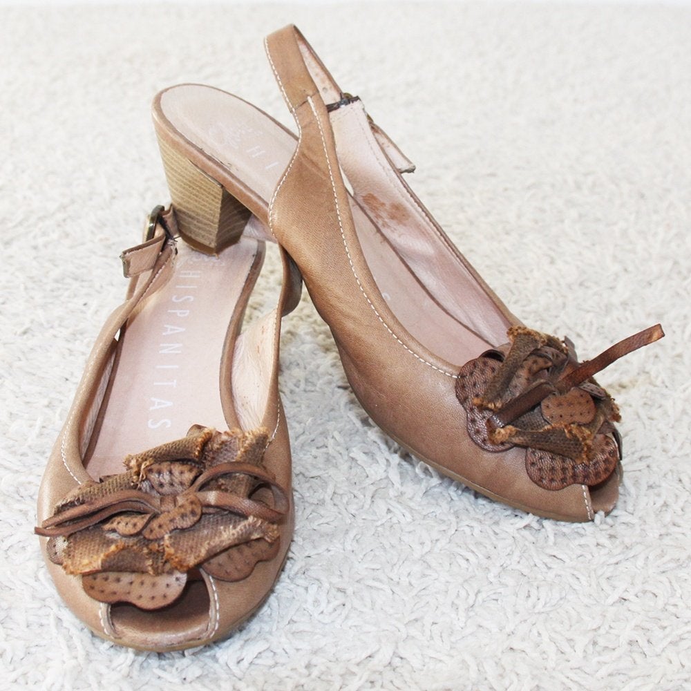 Belles chaussures en cuir Hispanitas (taille 38) €45, -, Enlèvement ou Envoi, Hispanitas, Comme neuf, Brun