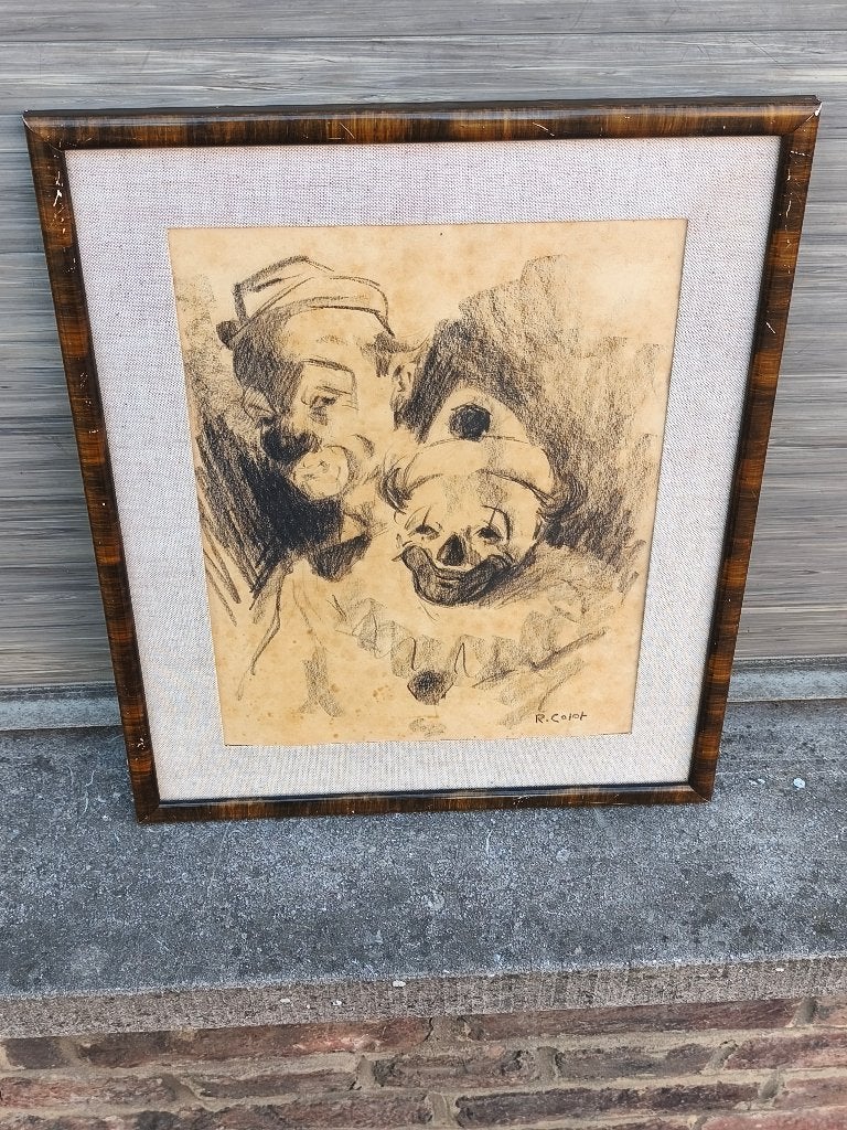 Dessin clouwn signe robert colot, Ophalen of Verzenden