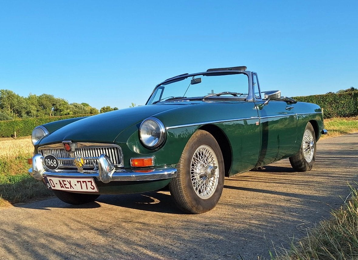 MG MGB Roadster, Auto's, Oldtimers, Zwart, Cabriolet, Leder, Handgeschakeld
