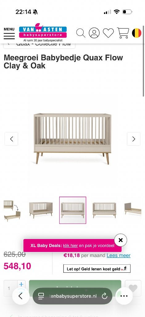 Babybed met matras, Ophalen of Verzenden, Zo goed als nieuw