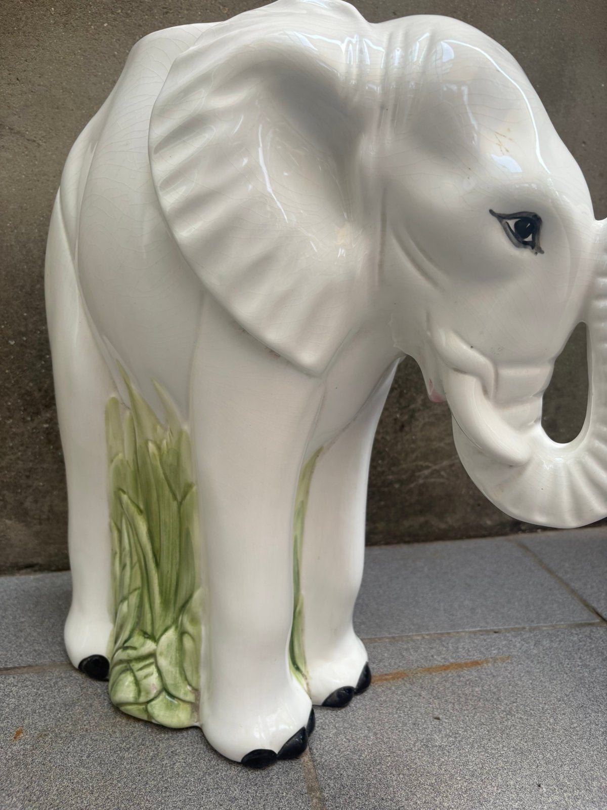 Vintage keramiek plantenbak olifant, Ophalen