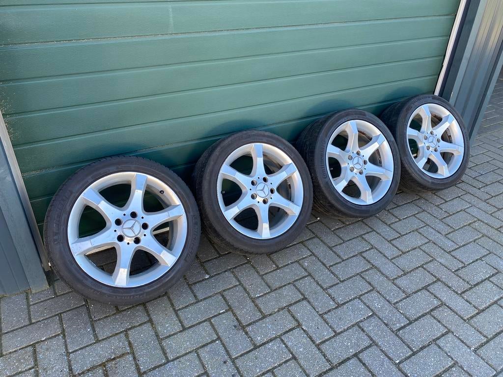 Originele Mercedes Hoedus velgen 17 inch breedset (W203), Auto-onderdelen, Ophalen, Gebruikt, 17 inch, Band(en)