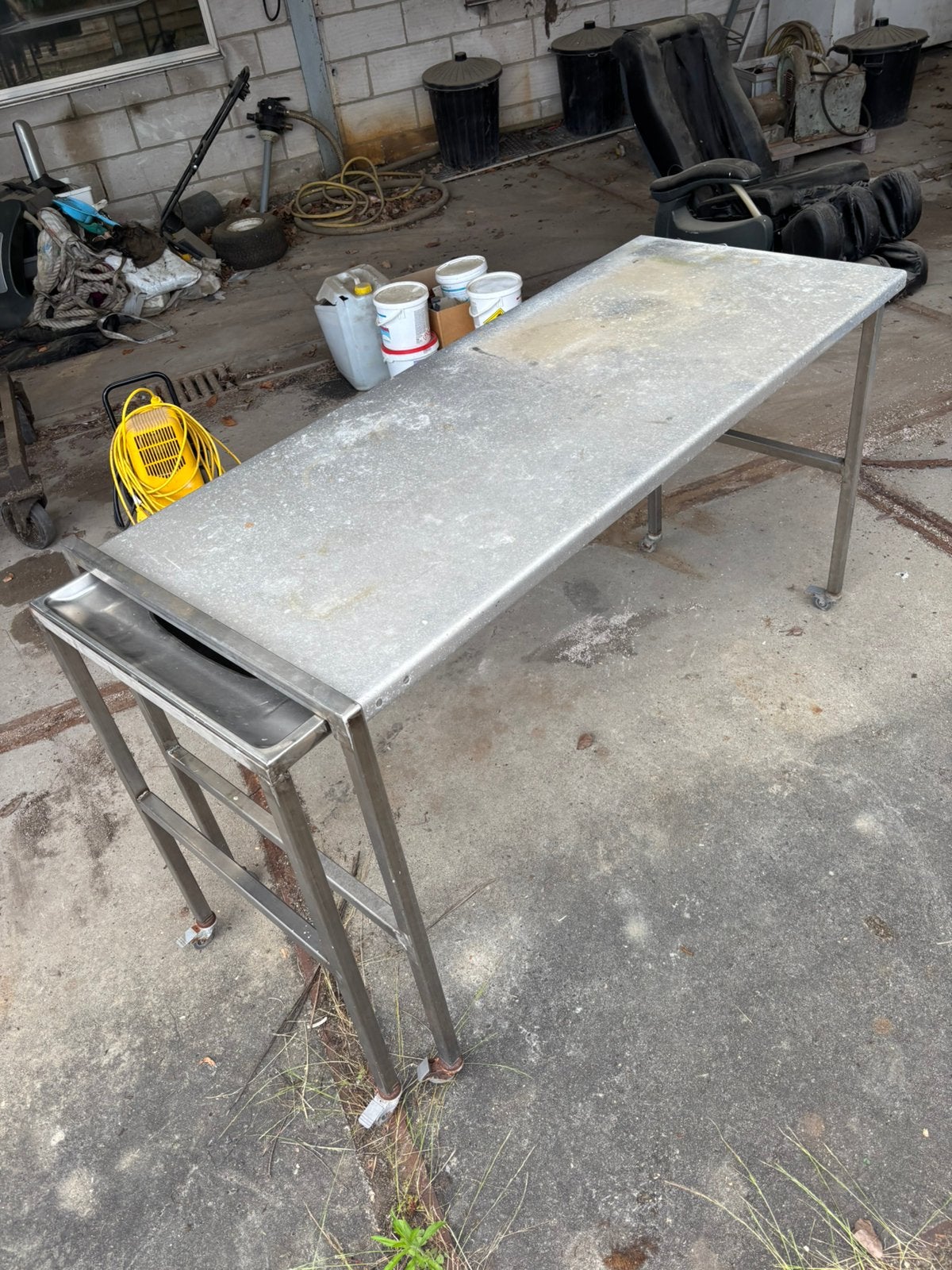 Inox wastafel uitschuifbaar, Enlèvement, Comme neuf