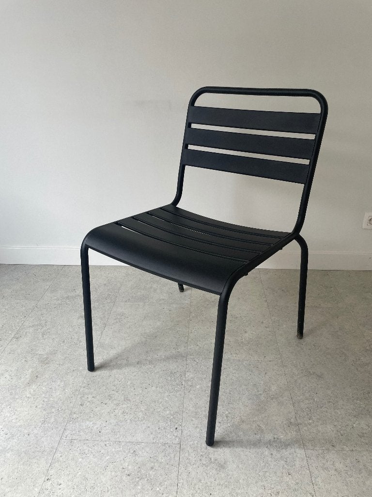 Terras stoelen zwart 4 stuks, Tuin en Terras, Ophalen, Zo goed als nieuw, Metaal, Stapelbaar