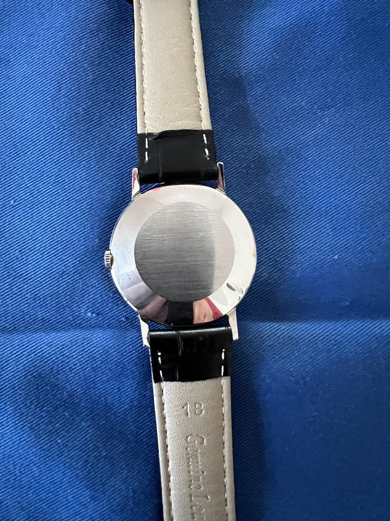 Longines Opwindbaar Vintage Herenhorloge, Handtassen en Accessoires, Leer, Staal, Polshorloge, Zo goed als nieuw